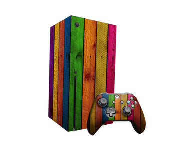 Colorful Wooden Xbox Series X Skin,Xbox Series X Console & Controller Skin,Xbox Series Controller Skin,Custom Xbox Series X Skin Wrap,Xbox