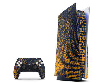 Abstract Orange Black Dots PS5 Disc Edition Skin