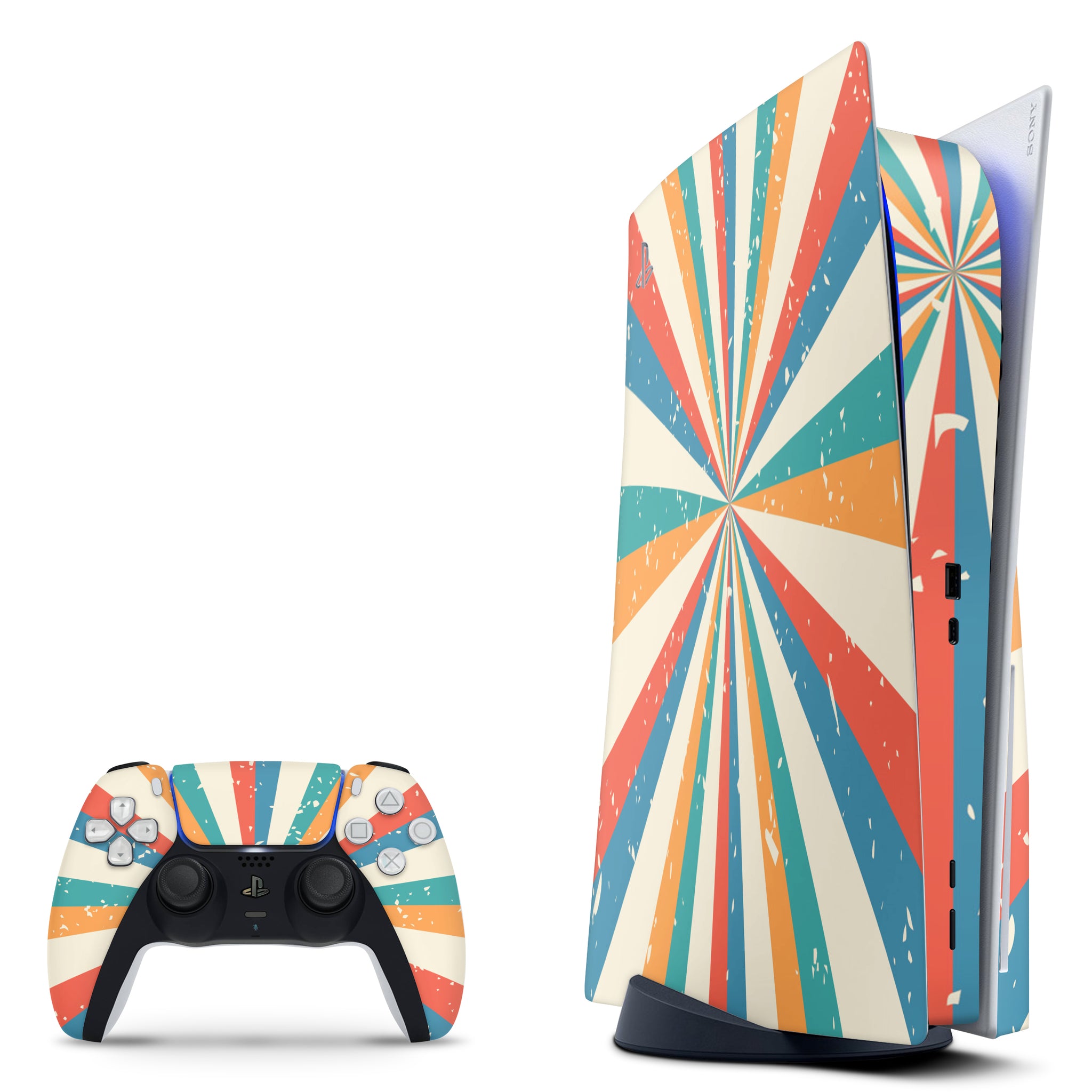 Retro Wave Print Ps5 Disc Edition Skin