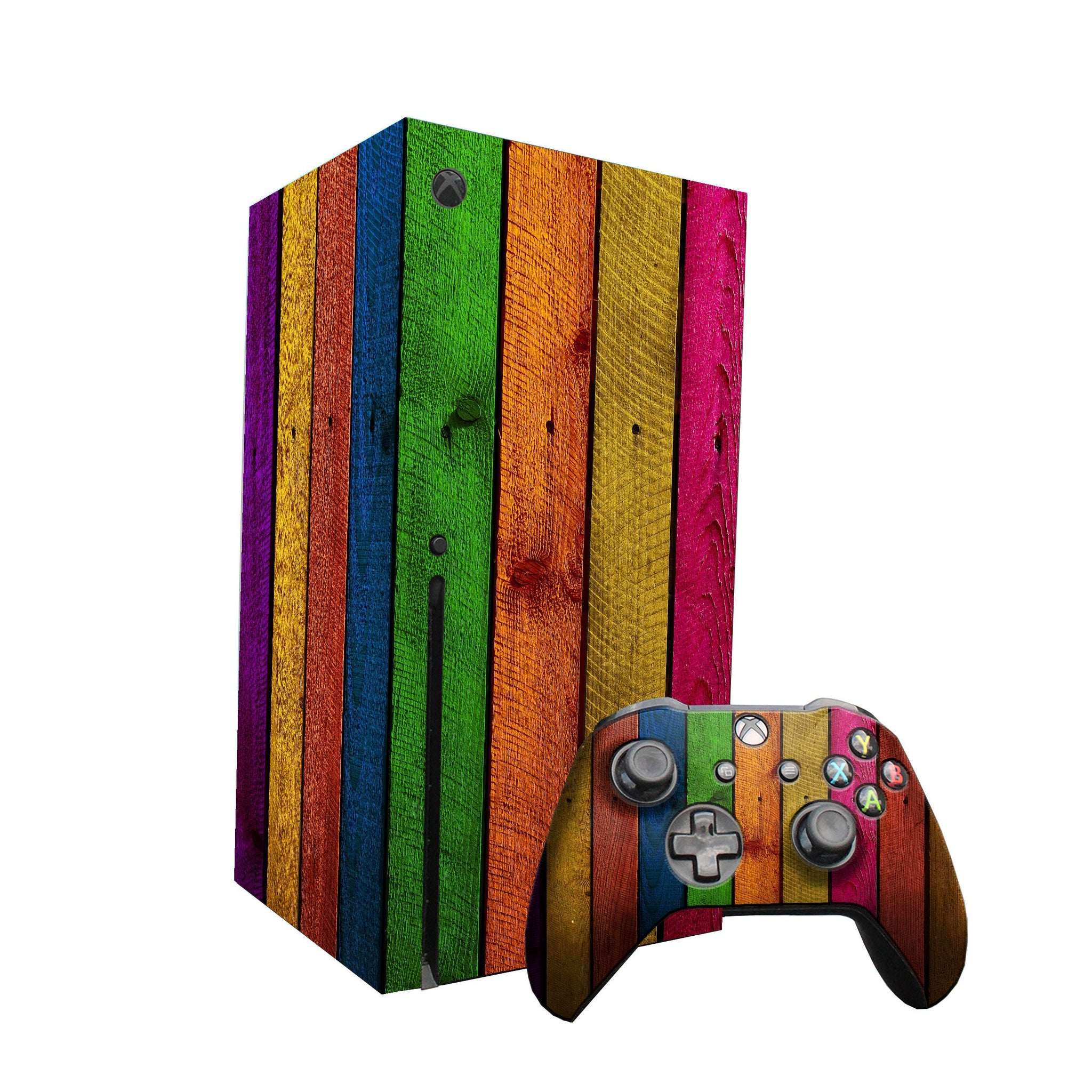 Colorful Wooden Xbox Series X Skin,Xbox Series X Console & Controller Skin,Xbox Series Controller Skin,Custom Xbox Series X Skin Wrap,Xbox