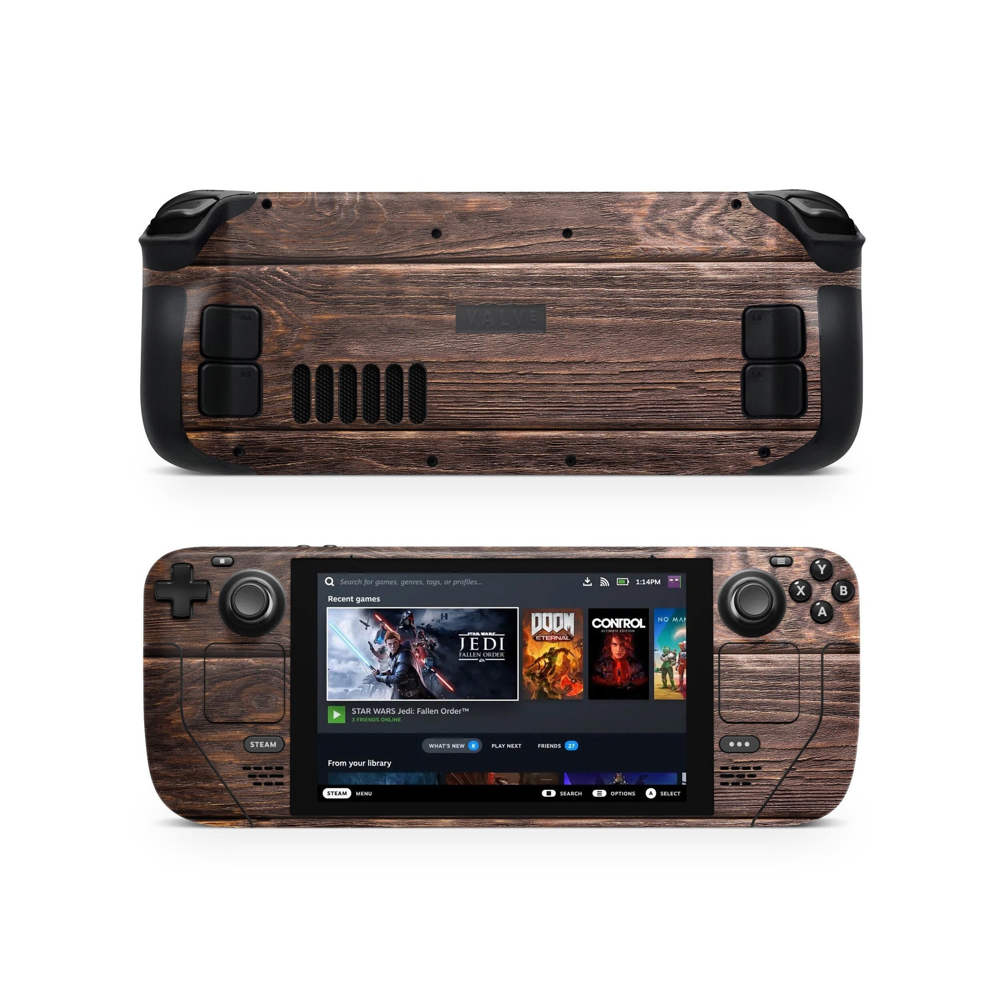 Custom Wooden Steam Deck Skin